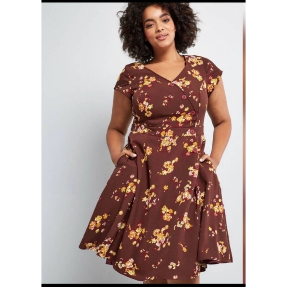 Modcloth Sentimental Special dress 1X floral